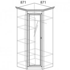 Шкаф угловой №641 "Флоренция" Фасад глухой (угол 871*871) Дуб оксфорд в Глазове - glazov.mebel24.online | фото 2