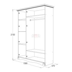 Шкаф 3-х дверный Ольга-1Н для одежды и белья в Глазове - glazov.mebel24.online | фото 2