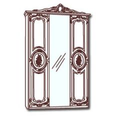 Шкаф 3-х дверный с зеркалами (01.143) Роза (беж) в Глазове - glazov.mebel24.online | фото
