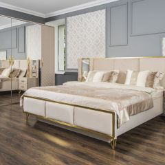 Шкаф 5-ти ств с зеркалами Lara (бежевый глянец) в Глазове - glazov.mebel24.online | фото 4