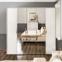 Шкаф 5-ти ств с зеркалами Lara (белый глянец) в Глазове - glazov.mebel24.online | фото 4