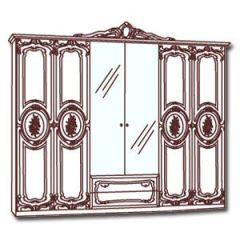Шкаф 6-и дверный с зеркалами (01.146) Роза (беж) в Глазове - glazov.mebel24.online | фото 3