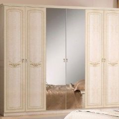 Шкаф 6-ти дверный с зеркалами (08.246) Ирина (беж) в Глазове - glazov.mebel24.online | фото