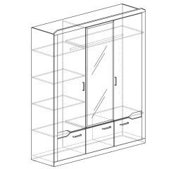 Шкаф для платья и белья 3-дверный № 310 Ронда в Глазове - glazov.mebel24.online | фото 2