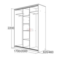 МИРАЖ 17.1 (620) 1 зеркало Шкаф для платья и белья в Глазове - glazov.mebel24.online | фото 5