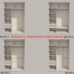 Шкаф-купе 1300 серии SILVER S1+S1+B2+PL2 (2 ящика+1 штанга+1 полка) профиль «Серебро» в Глазове - glazov.mebel24.online | фото 6