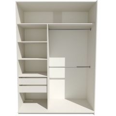 Шкаф-купе 1400 серии SOFT D6+D6+B2+PL3 (2 ящика+2штанги) профиль «Капучино» в Глазове - glazov.mebel24.online | фото 3