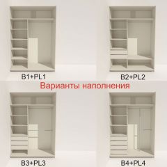 Шкаф-купе 1400 серии SOFT D6+D6+B2+PL3 (2 ящика+2штанги) профиль «Капучино» в Глазове - glazov.mebel24.online | фото 6