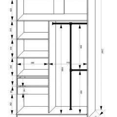 Шкаф-купе 1400 серии SOFT D8+D2+B2+PL4 (2 ящика+F обр.штанга) профиль «Графит» в Глазове - glazov.mebel24.online | фото 3