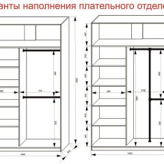 Шкаф-купе 1400 серии SOFT D8+D2+B2+PL4 (2 ящика+F обр.штанга) профиль «Графит» в Глазове - glazov.mebel24.online | фото 7