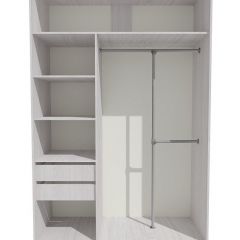 Шкаф-купе 1700 серии SILVER S3+S4+B2+PL4 (2 ящика+F обр.штанга) профиль «Серебро» в Глазове - glazov.mebel24.online | фото 2