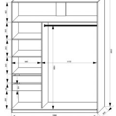 Шкаф-купе 1800 серии SOFT D1+D3+B2+PL1 (2 ящика+1штанга) профиль «Графит» в Глазове - glazov.mebel24.online | фото 3