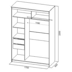 Шкаф-купе №19 Серия 3 Инфинити с зеркалами (1700) Ясень Анкор светлый в Глазове - glazov.mebel24.online | фото 6