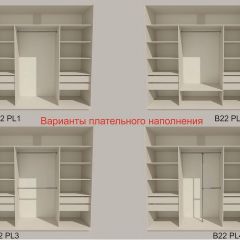 Шкаф-купе 2100 серии SOFT D5+D4+D5+B22+PL3 (по 2 ящика лев/прав+2штанги) профиль «Графит» в Глазове - glazov.mebel24.online | фото 5