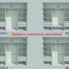 Шкаф-купе 2250 серии SILVER S4+S1+S4 B22+PL4 (по 2 ящика лев/прав+F обр.штанга) профиль «Серебро» в Глазове - glazov.mebel24.online | фото 6