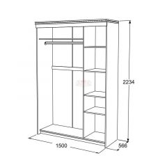 Шкаф-купе 3-х дверный Ольга-13 (1500) в Глазове - glazov.mebel24.online | фото 2