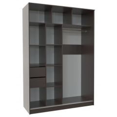 Шкаф-купе ПШ-2.9 1500 Фасад ВСТАВКА МДФ | СТЕКЛО (Венге/Стекло черное) в Глазове - glazov.mebel24.online | фото 2