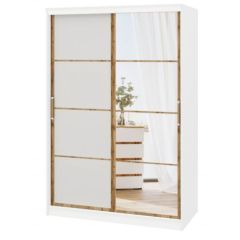 Шкаф-купе ПШ-2.9 1800 Фасад Флагман (Белый жемчуг/Дуб Вотан) в Глазове - glazov.mebel24.online | фото