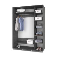 РОЛАНД Шкаф-купе с зеркалом Камень темный (600*1800) Р682 в Глазове - glazov.mebel24.online | фото 2