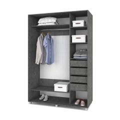 РОЛАНД Шкаф-купе с зеркалом Камень темный (600*1800) Р682 в Глазове - glazov.mebel24.online | фото 4