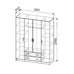 Шкаф ШК 1 (Дуб Золотой) в Глазове - glazov.mebel24.online | фото 2