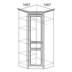 Шкаф угловой №183 "Лючия" Фасад зеркало (Угол 1007*1007) Дуб оксфорд серый в Глазове - glazov.mebel24.online | фото 2
