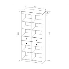 СКАНДИ СД900.1/2  Стеллаж с ящ в Глазове - glazov.mebel24.online | фото 2