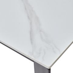 Стол CORNER 120 MATT WHITE MARBLE SOLID CERAMIC / BLACK, ®DISAUR в Глазове - glazov.mebel24.online | фото 8