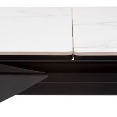 Стол CREMONA 140 HIGH GLOSS STATUARIO Белый мрамор глянцевый, керамика/ черный каркас, ®DISAUR в Глазове - glazov.mebel24.online | фото 6