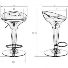 Стул барный DOBRIN BOMBA LM-1004 (серебряный металлик) в Глазове - glazov.mebel24.online | фото