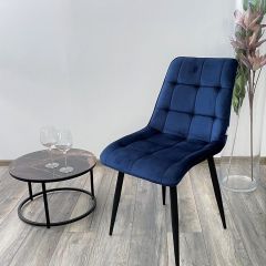 Стул CHIC BLUVEL-86 NAVY BLUE / черный каркас М-City в Глазове - glazov.mebel24.online | фото 5