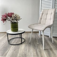 Стул CHIC HE622-01/ HE622-05 топленое молоко, ткань/ белый каркас М-City в Глазове - glazov.mebel24.online | фото 4