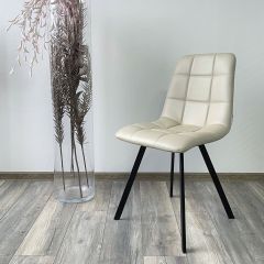 Стул CHILLI SQUARE HK017-02 серо-бежевый, PU/ черный каркас М-City в Глазове - glazov.mebel24.online | фото 2