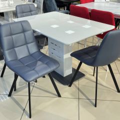 Стул CHILLI SQUARE HK017-09 серо-черничный, PU/ черный каркас М-City в Глазове - glazov.mebel24.online | фото 6