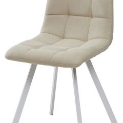 Стул CHILLI SQUARE UF860-01B бежевый, ткань/ белый каркас М-City в Глазове - glazov.mebel24.online | фото