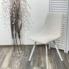 Стул ELVIS WZ2042-18 белая галька фактурный велюр / белый каркас М-City в Глазове - glazov.mebel24.online | фото