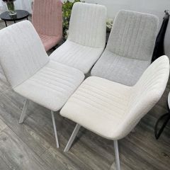 Стул ELVIS WZ2042-18 белая галька фактурный велюр / белый каркас М-City в Глазове - glazov.mebel24.online | фото 6