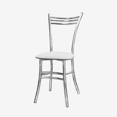 Стул "Увертюра", кож.зам - Далас вайт/ножки хром (4шт) в Глазове - glazov.mebel24.online | фото