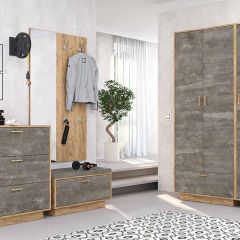 Вешалка с зеркалом Эго ВЗ-1 дуб крафт золотой в Глазове - glazov.mebel24.online | фото 2