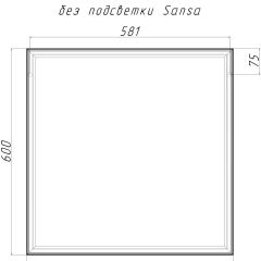 Зеркало Corsica 600х600 black без подсветки Sansa (SB1064Z) в Глазове - glazov.mebel24.online | фото 4