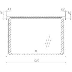 Зеркало Galaxy 100 alum с подсветкой Sansa (SG1008Z) в Глазове - glazov.mebel24.online | фото 7