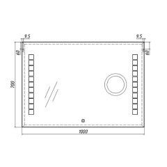 Зеркало Quadro 100 alum (линза) с подсветкой Sansa (SQL1030Z) в Глазове - glazov.mebel24.online | фото 8