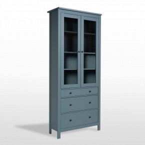 2.08.07.130.6 САГА шкаф с витриной 90 темно-бирюзовый RU в Глазове - glazov.mebel24.online | фото