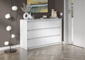 АЙДЕН КМ06-1200 Комод 6 ящиков (белый) в Глазове - glazov.mebel24.online | фото