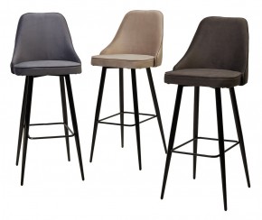 Барный стул NEPAL-BAR ГРАФИТ #14, велюр/ черный каркас (H=78cm) М-City в Глазове - glazov.mebel24.online | фото 3