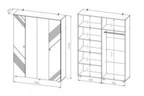 БАЙКАЛ Шкаф четырехстворчатый (Графит/Дуб золотой) в Глазове - glazov.mebel24.online | фото 3