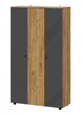 БАЙКАЛ Шкаф трехстворчатый (Графит/Дуб золотой) в Глазове - glazov.mebel24.online | фото