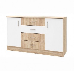БЕАТРИС Комод К1400 (дуб сонома/белый глянец) в Глазове - glazov.mebel24.online | фото