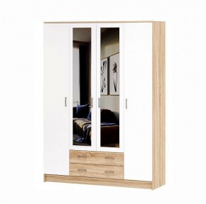 БЕАТРИС Шкаф Квадро (дуб сонома/белый глянец) в Глазове - glazov.mebel24.online | фото