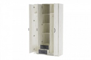 БЕАТРИС Шкаф Трио (дуб крафт белый/антрацит) в Глазове - glazov.mebel24.online | фото 2